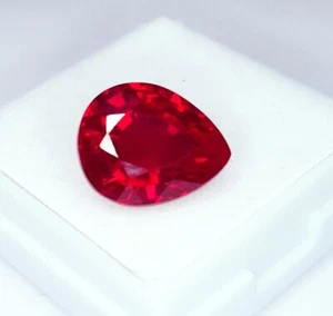 Rubí rojo natural certificado Mozambique 7,22 quilates piedra preciosa suelta forma de pera gema rubí - Imagen 1 de 10