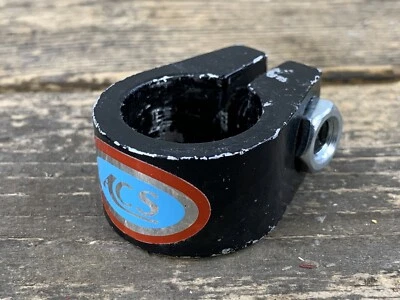 Braçadeira de assento ACS Bmx preta 1” 25,4 vintage old school - Imagem 1 de 4