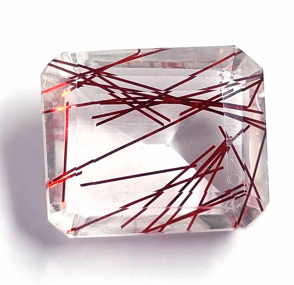 110-125 Ct Red Quartz Transparent Emerald Cut EGL Certified Loose Gemstone JSH - Image 1 of 4