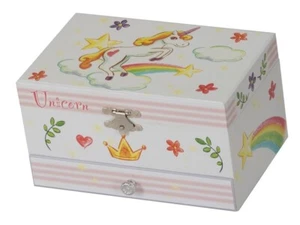 Musical Regenbogen Einhorn Spinnen Schmuck Box - Mädchen Schmuckset Geschenk - Bild 1 von 2