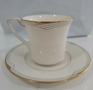 Vintage Noritake China Golden Cove Teacup and Saucer Set Gold Trim Japan - Picture 1 of 7