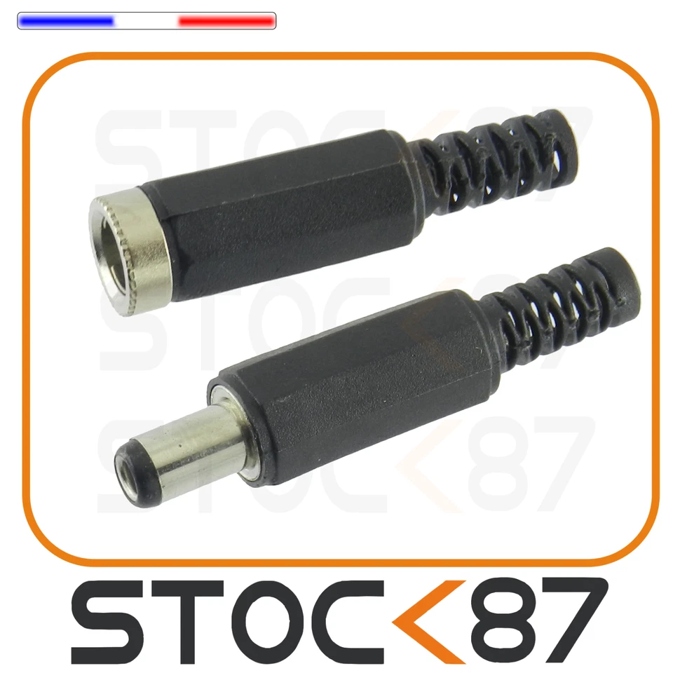 SK87 950k# 1 à 10 pcs Prise mâle + femelle alimentation 2,1 x 5,5mm DC connecteur