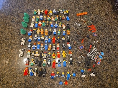 Vintage 85 LEGO Mini figure Lot  Castle Space Pirates and Accessories - Image 1 of 4