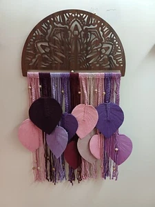 Arte de macramé trabajo en madera colorido arte de pared decorativo decoración del hogar diseño abstracto - Imagen 1 de 21