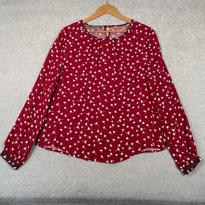 Blusa clásica floral manga larga color rojo bayas LAURA ASHLEY para mujer UK12 Foto 1 de 4