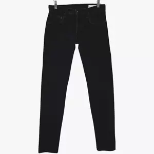 Rag Bone Mens Jeans 32x33 Black Cut 1 Extra Slim Skinny Button Fly Low-Rise USA - Picture 1 of 20