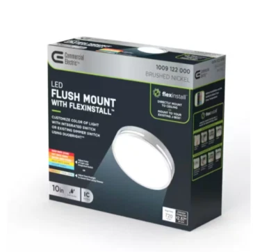 Flexinstall LED 10 pulgadas Luz empotrada montaje empotrada detalle recortado níquel cepillado Foto 1 de 4