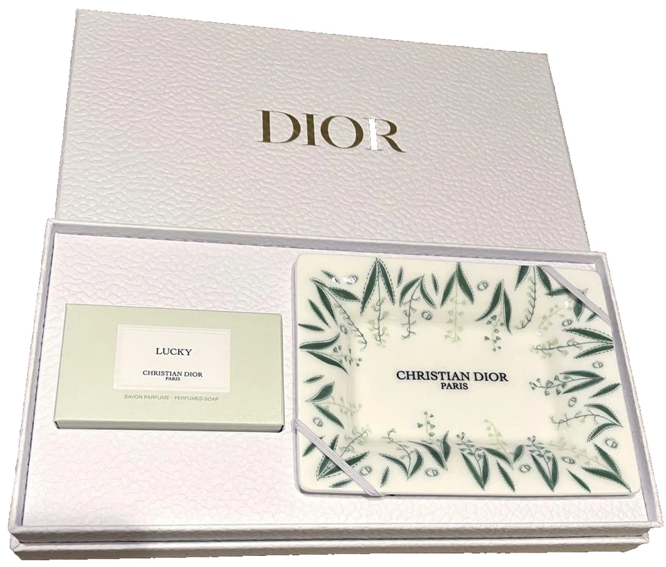 Christian Dior Maison Lucky Set Bandeja Jabonera Platino Miembro Regalo Limitado JP Foto 1 de 1