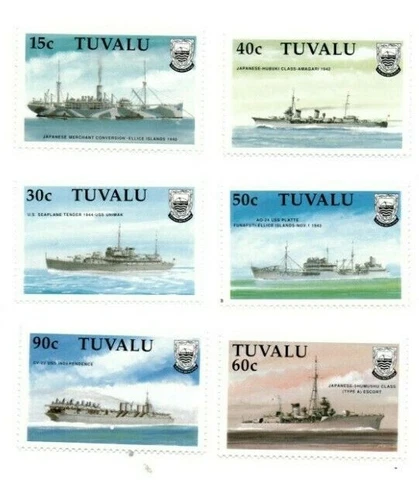 FULL SHEETS Tuvalu 1990 SC 543-8 - WWII Ships - 40 Sets of 6v - MNH Cover