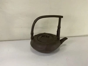 WW88 Vintage Chinese Bambo -Shaped Artistic Purple Clay Teapot Signed For Adults - Picture 1 of 9