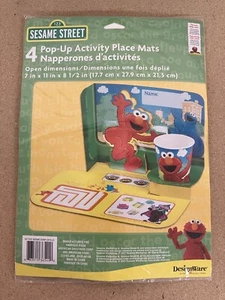 4 Pk Sesame Street 'Sunny Days' Pop-Up Activity Place Mats Great 4 Parties! - Picture 1 of 2