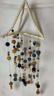 Pottery Barn Kids West Elm Felted Pom-Pom Crib Mobile Nursery Multicolor 30” - Image 1 of 3