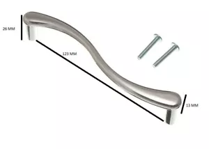 Kitchen Cupboard Door Pull S Style Handle Chromed 128mm Pack Of 2 - Picture 1 of 1