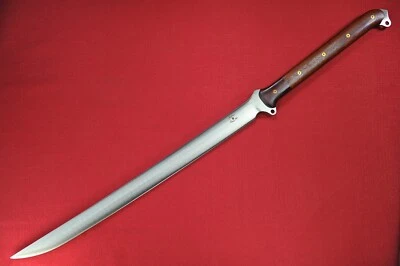 Busse AK47 .18" Hoja Satinada Convexa, Rojo/Negro G10 G-rexed Bubinga Mango de Madera Foto 1 de 4