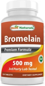 Best Naturals Bromelain 500 mg 120 Tablets - Picture 1 of 7