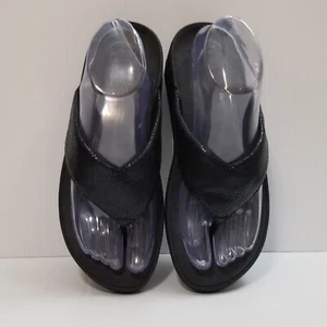 Sandali infradito FitFlop Swoop neri in tessuto punta infradito donna taglia 7 I25-001 - Foto 1 di 13
