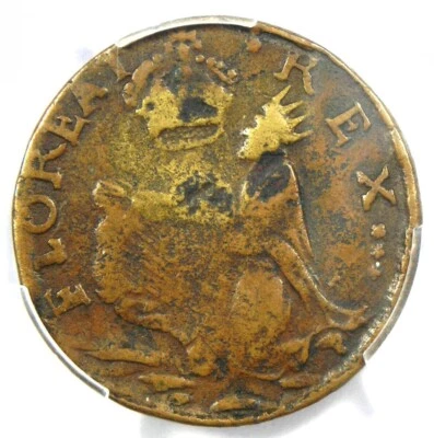 1670 New Jersey St Patrick Farthing Colonial Coin 1/4P - PCGS VF25 - $1650 Value - Image 1 of 4