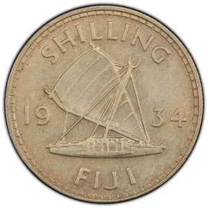 Fiji 1934 One Shilling 1/- George V (Silver) - PCGS AU58 (45661526) - Picture 1 of 3