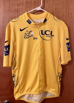 Nike LCL Banque Tour De France Yellow Cycling Bike 1/2 Zip Jersey XL - Image 1 of 4