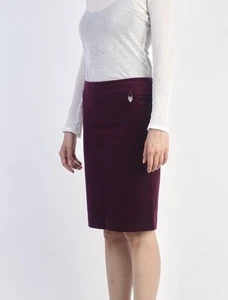 Gucci Pencil Skirt Velvet Deep Purple, Size IT 40 Knee Length - Picture 1 of 15