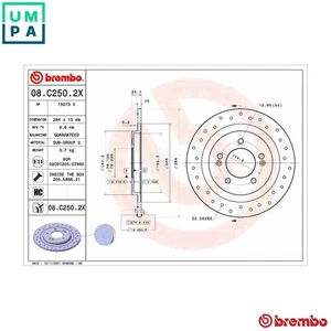 2x BRAKE DISC 08.C250.2X FOR HYUNDAI i40/CW/Kombi/Van D4FD 1.7L G4FD 1.6L 4cyl - Picture 1 of 9