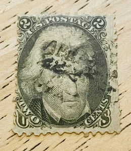 US Scott #73 Jackson 2c gebraucht datiert Cancel CV 65 $ - Bild 1 von 2
