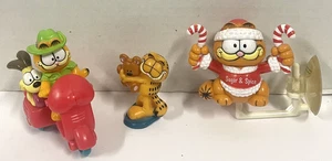 3 Vintage Garfield die Katze PVC Figuren Fenstersauger Odie Pfoten - Bild 1 von 4