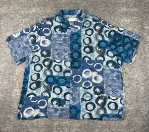 Jams World Hoopla Shirt Mens 2XL Blue Sensational Retro Circles Hawaiian Beach - Picture 1 of 11