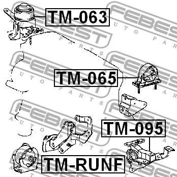 Montaje motor delantero FEBEST 2001-2006 Toyota RAV4 TM-RUNF Foto 1 de 2