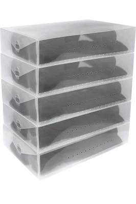 Clear Foldabe Boot Storage Boxes 5 Pack - Image 1 of 4
