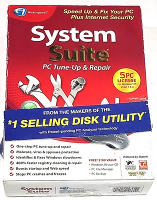 Avanquest System Suite PC Tun-Up & Repair (5 PC Lincese) - Image 1 of 2