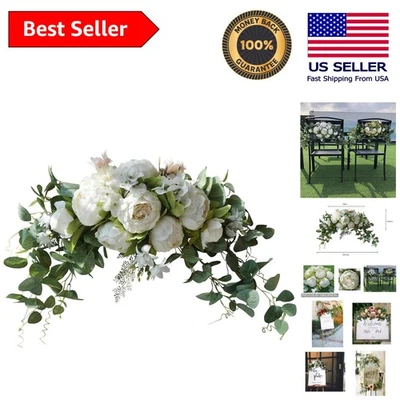 30 Inch Floral Swag with Green Leaves for Chic Weddings & Table Centerpieces - Image 1 of 4