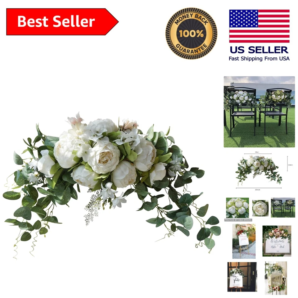 Bolso floral de 30 pulgadas con hojas verdes para bodas elegantes y centros de mesa Foto 1 de 4