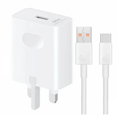 Huawei / Honor 66 Watt 66W 6Amp UK Main Wall Charger Plug for Mate P30 P40 P50 - Image 1 of 3
