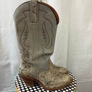 Miss Capezio grau Schlangenleder Leder Absatz Western Boho Stiefel Vintage 8,5 Medium - Bild 1 von 10