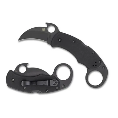 Spyderco Karahawk Karambit VG10 Black Blade Emerson Wave Black G10 C170GBBKP - Image 1 of 3