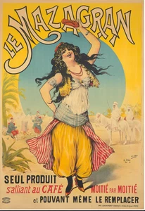 Original Vintage Poster Le Mazagran Algeria Coffee 1894 Beverage French - Picture 1 of 1
