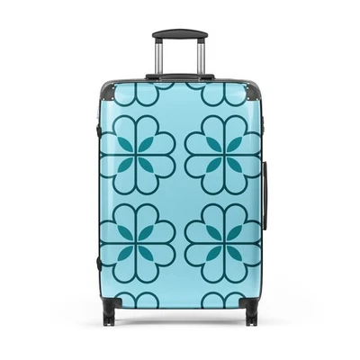 定制花卉云行李箱蓝色硬壳万向轮随身行李箱旅行包 — 第 1/4 张图片