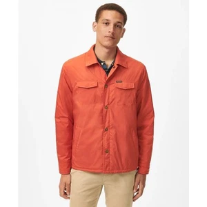 NEW Mens Brooks Brothers Packable Shirt Jacket Windbreaker Orange XXL - Picture 1 of 11