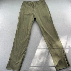 Bills Khakis Pants Mens Size 38x36 Green Slim Straight Flat Front Chinos - Picture 1 of 13
