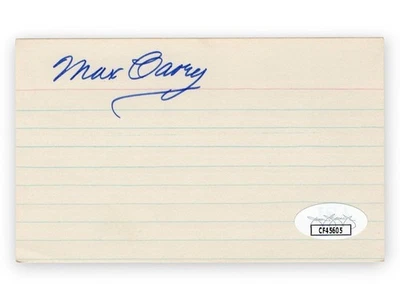 Max Carey Signed Autographed 3X5 Index Card Pirates Dodgers JSA CF45605 - Image 1 of 2