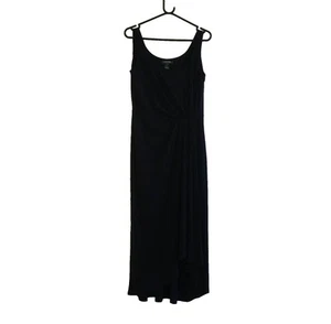 Ralph Lauren Womens Navy Round Neck Ruched Midi Dress Small US 6 UK 10 - Picture 1 of 4