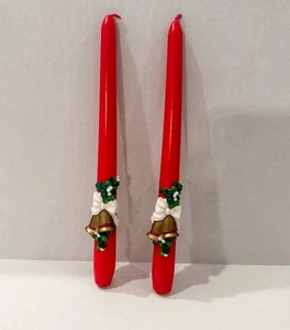 Avon Christmas Chimes 2 Bayberry Fragranced Taper 10” Candles & Bells Open Box - Picture 1 of 6