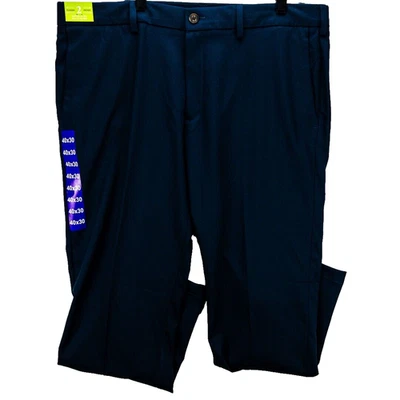 Haggar Chinos Men's 40X30 Pants Blue Stretch Straight Leg Wrinkle Free Polyester - Image 1 of 4