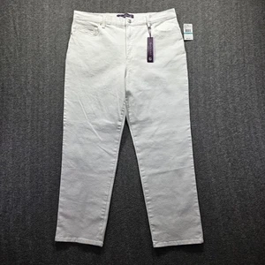 Gloria Vanderbilt Jeans Damen 16 kurz weiß Amanda schlankmachend Tapered Stretch - Bild 1 von 13