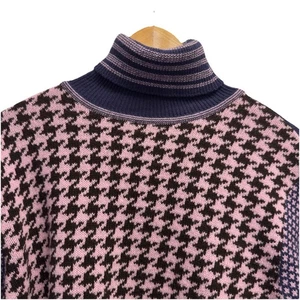 Maglione donna Etro Milano taglia media rosa/nero pied de poule girocollo lana usato in ottime condizioni - Foto 1 di 5