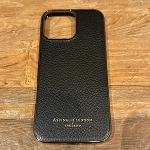 Aspinal iPhone 16 Pro Max Hülle Leder Schwarz Pebble - Bild 1 von 6