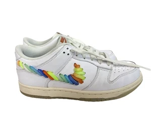 **Nike DUNK Low SE 'Rainbow Laces' White Cream Shoes GS (FN4861-100) Size 6Y - Picture 1 of 16