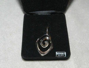 Neu in Box .925 Sterlingsilber Spirale Wirbel Design 1,75" Anhänger - Bild 1 von 5