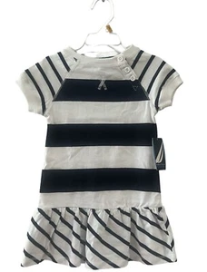 Nautica Toddler Girls White Blue Striped Sail Dress Size 3T New with Tags - Picture 1 of 8